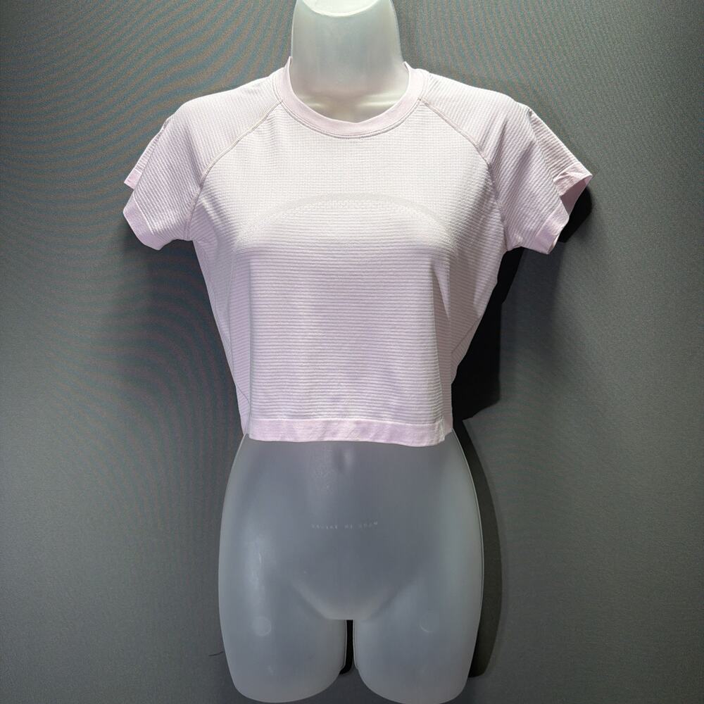 Lululemon Swiftly Tech Cropped Short Sleeve Shirt Pink Size 8